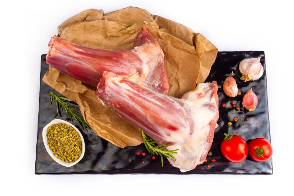 Raw lamb shanks meat, Raw lamb leg (Turkish name; kuzu incik)
